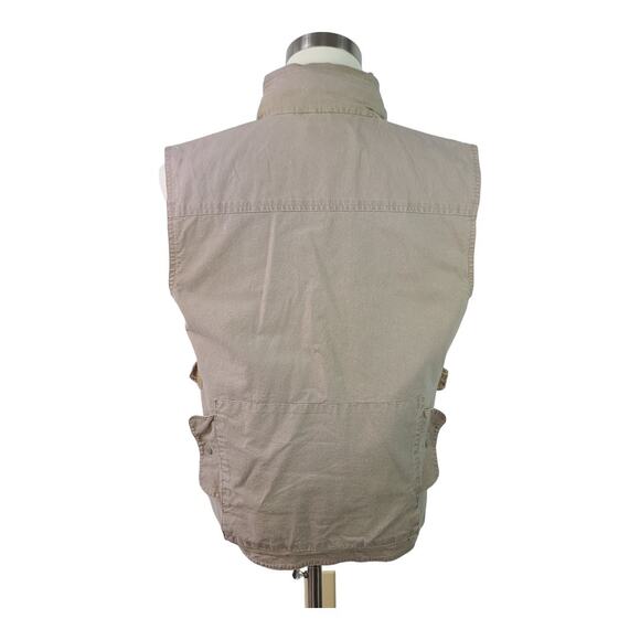 Banana Republic Khaki Tan Zip Up Hiking Cargo Fishing Journalist Vest Medium - Picture 4 of 5